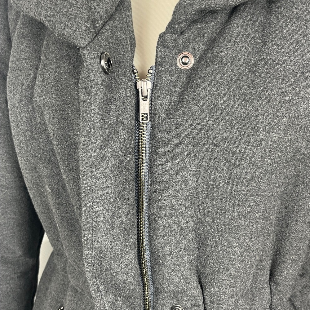 LOFT Charcoal Gray Puffer Jacket - Picture 3 of 9